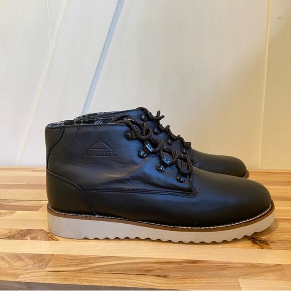 McKinley chukka boots shoe lace up black men unisex oil restant white sole plaid - Picture 6 of 14